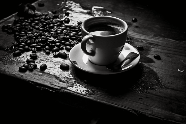 coffee cup specialty espresso black and white